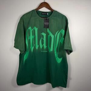 Rapidstreet Made Extreme Graphic Tee Streetwear T-Shirt Green 100% Cotton NWT XL